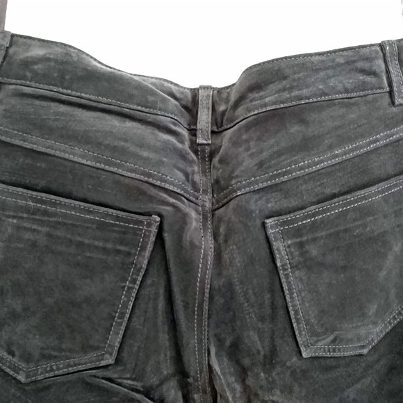 Genuine Suede Jeans, Black Leather Pant, Vintage (90s) JouJou Skins, Size 9/10 - Picture 9 of 12